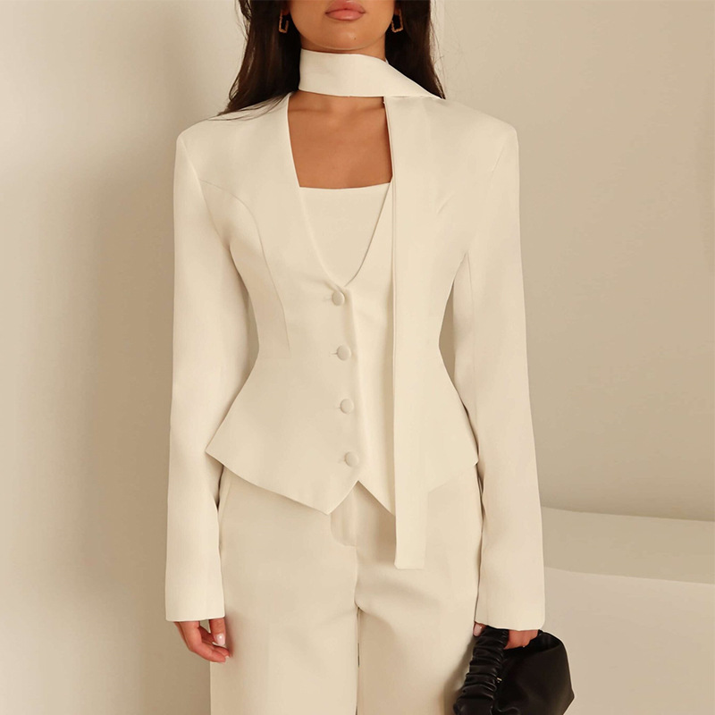 Women'S Formal Wear For Wedding Guest - Осенний женский костюм Цельный короткий пиджак