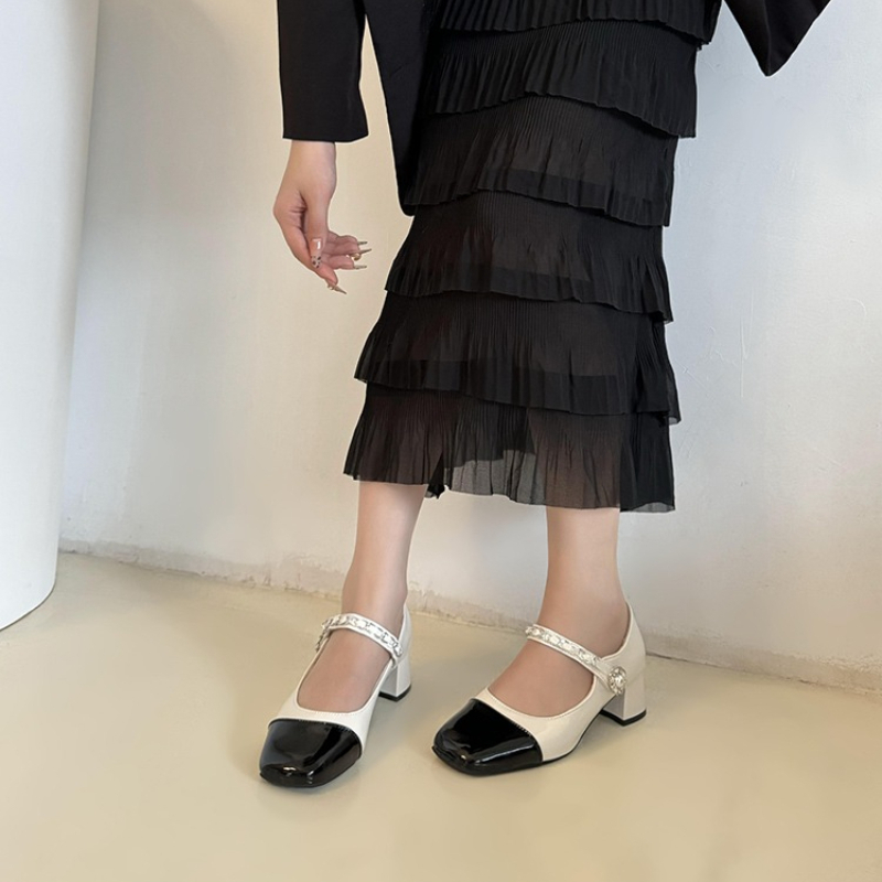 Туфли-мюли на толстом каблуке  – обзор и цена Women Formal Wear Black And White